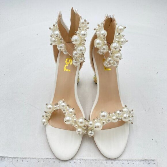 FSJ Women Open Toe Stylish Sandal Ankle Strap Chunky Block High Thick Heels - Picture 3 of 8